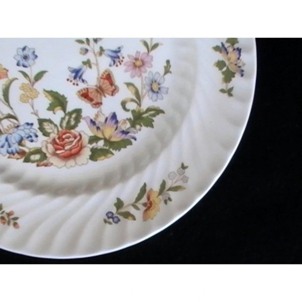 Aynsley Cottage Garden Swirl Cup‎ & Saucer Butterfly Flowers Beautiful
